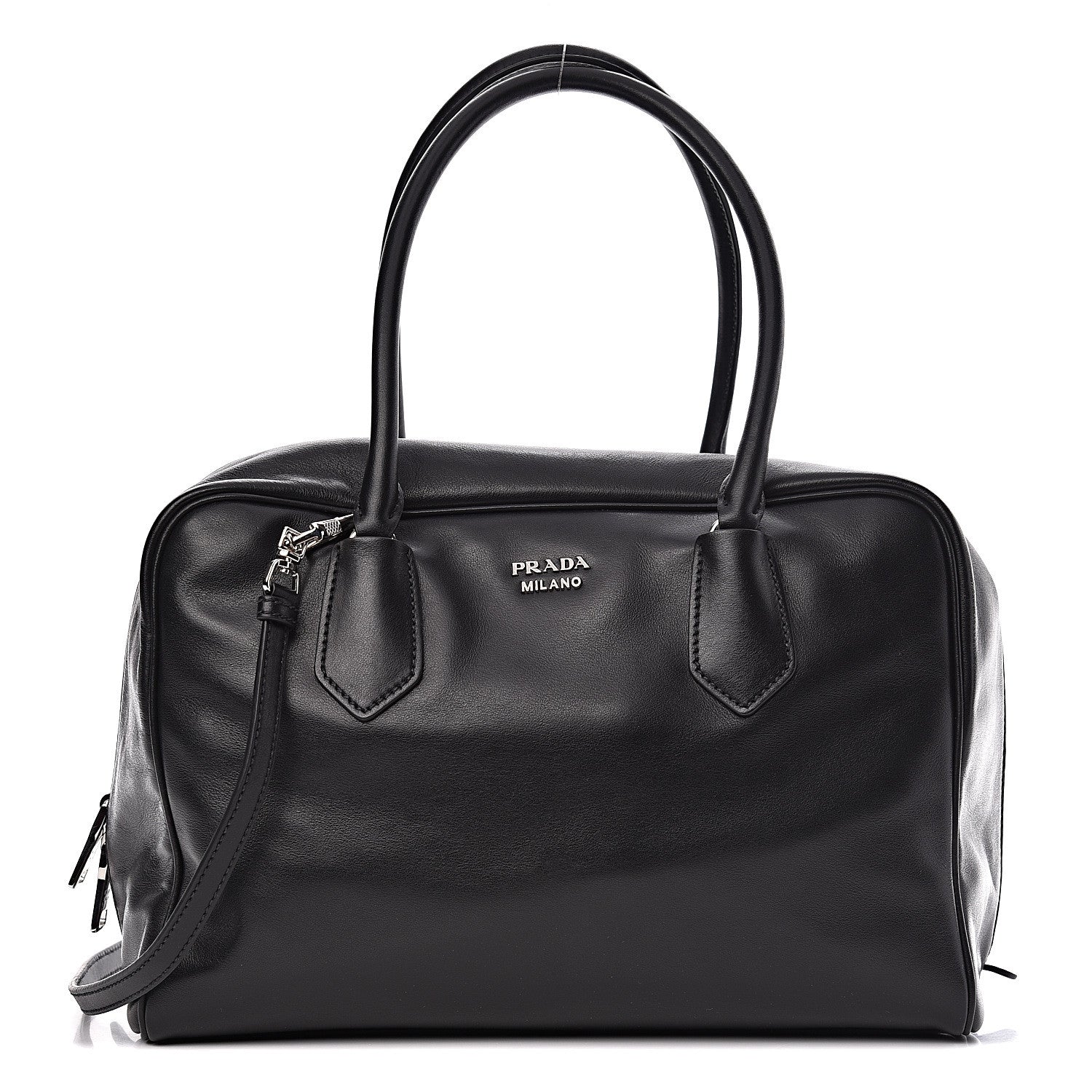 Prada Soft Calf Large Inside Tote Black Mughetto 1 of 9