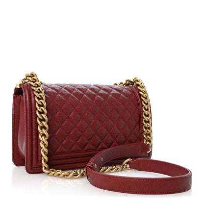 Chanel Caviar Quilted Medium Boy Flap Burgundy 3 of 13
