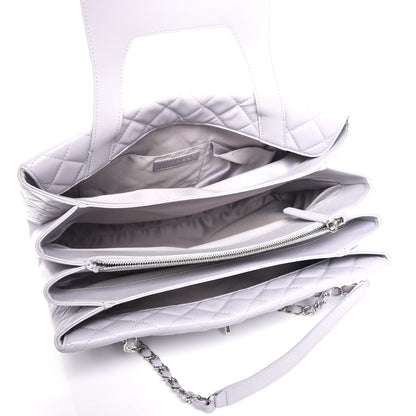 Chanel Lambskin Quilted By 3 Shopping Tote Light Grey 5 of 8