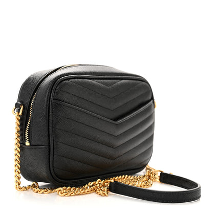 Saint Laurent Grain De Poudre Matelasse Monogram Mini Lou Camera Bag Black 3 of 11