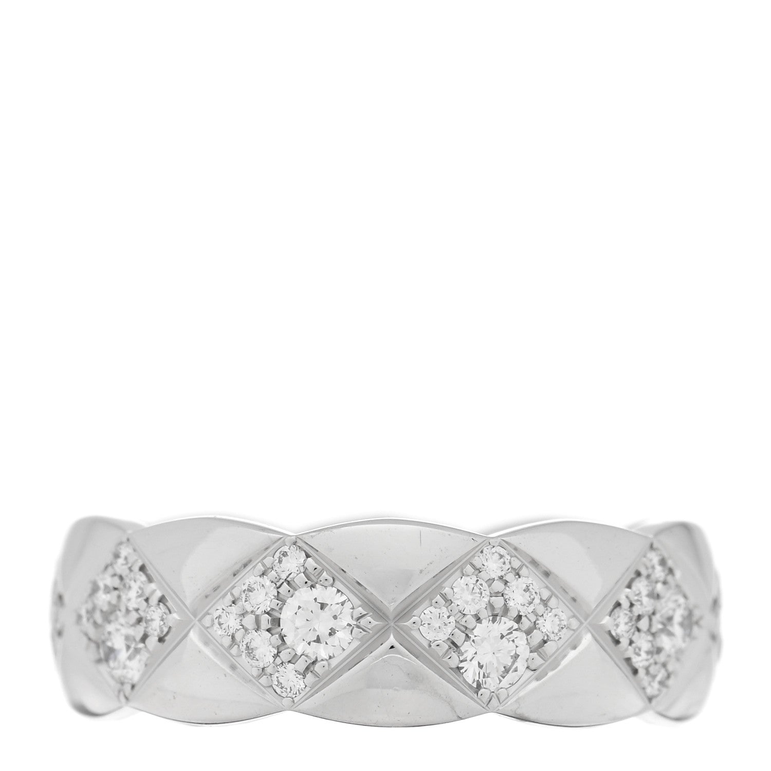 Chanel 18K White Gold Diamond Small Coco Crush Ring 54 7 3 of 4