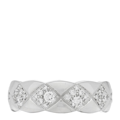 Chanel 18K White Gold Diamond Small Coco Crush Ring 54 7 3 of 4
