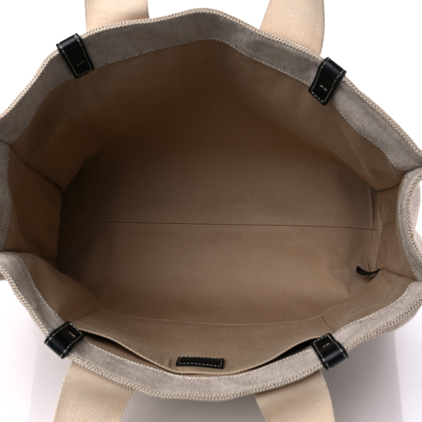 Cotton Calfskin Large Woody Ribbon Tote White Black