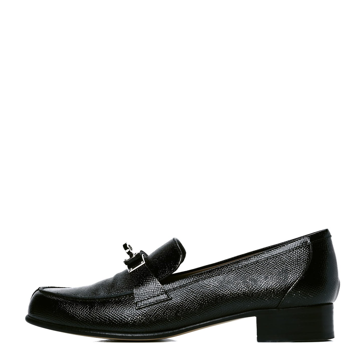 Patent Epsom Womens Kelly Loafers 38 Black