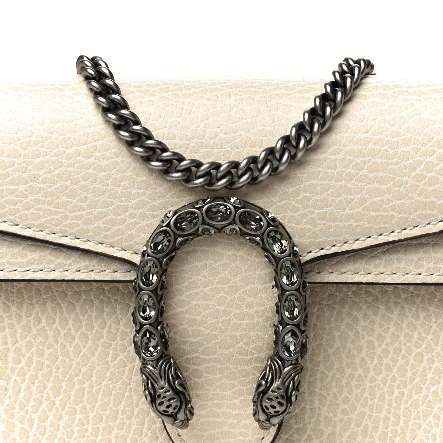 Dollar Calfskin Crystal Super Mini Dionysus Shoulder Bag Mystic White Black Diamond