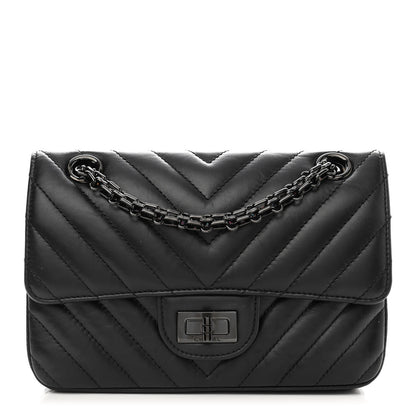 Chanel Aged Calfskin Chevron Quilted 2.55 Reissue Mini Flap So Black 1 of 13