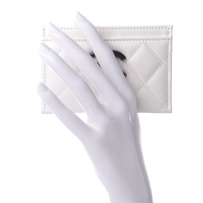 Chanel Caviar Quilted My Everything Card Holder White Black 2 of 9