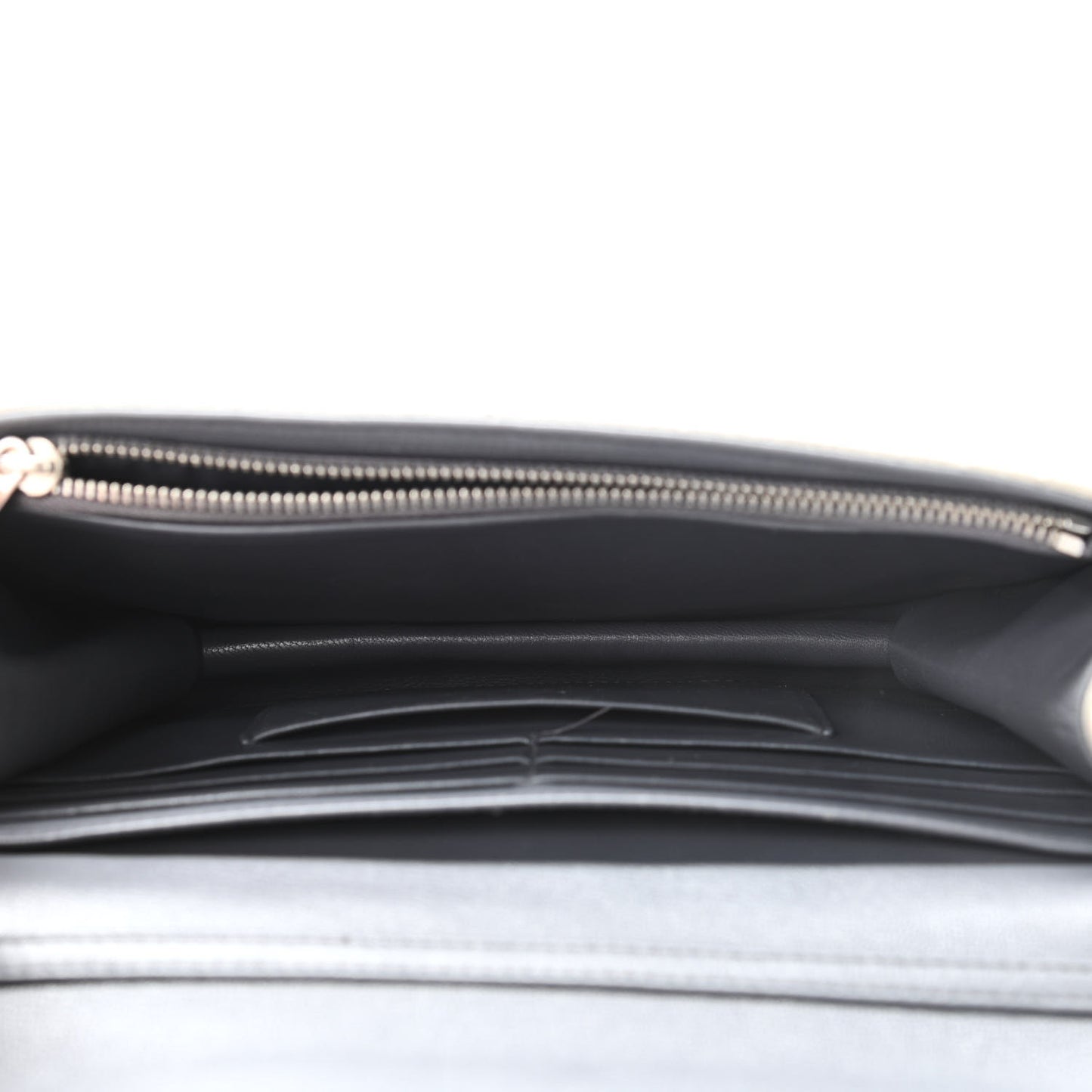 Metallic Calfskin Cannage Miss Dior Promenade Pouch Grey