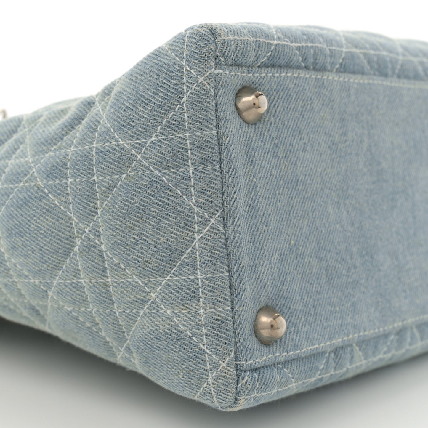 Denim Cannage Large Lady Dior Light Blue