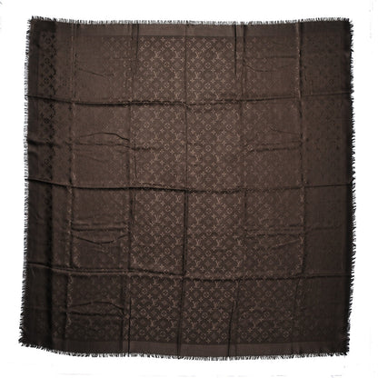 Louis Vuitton Wool Silk Monogram Shawl Chocolate 1 of 5