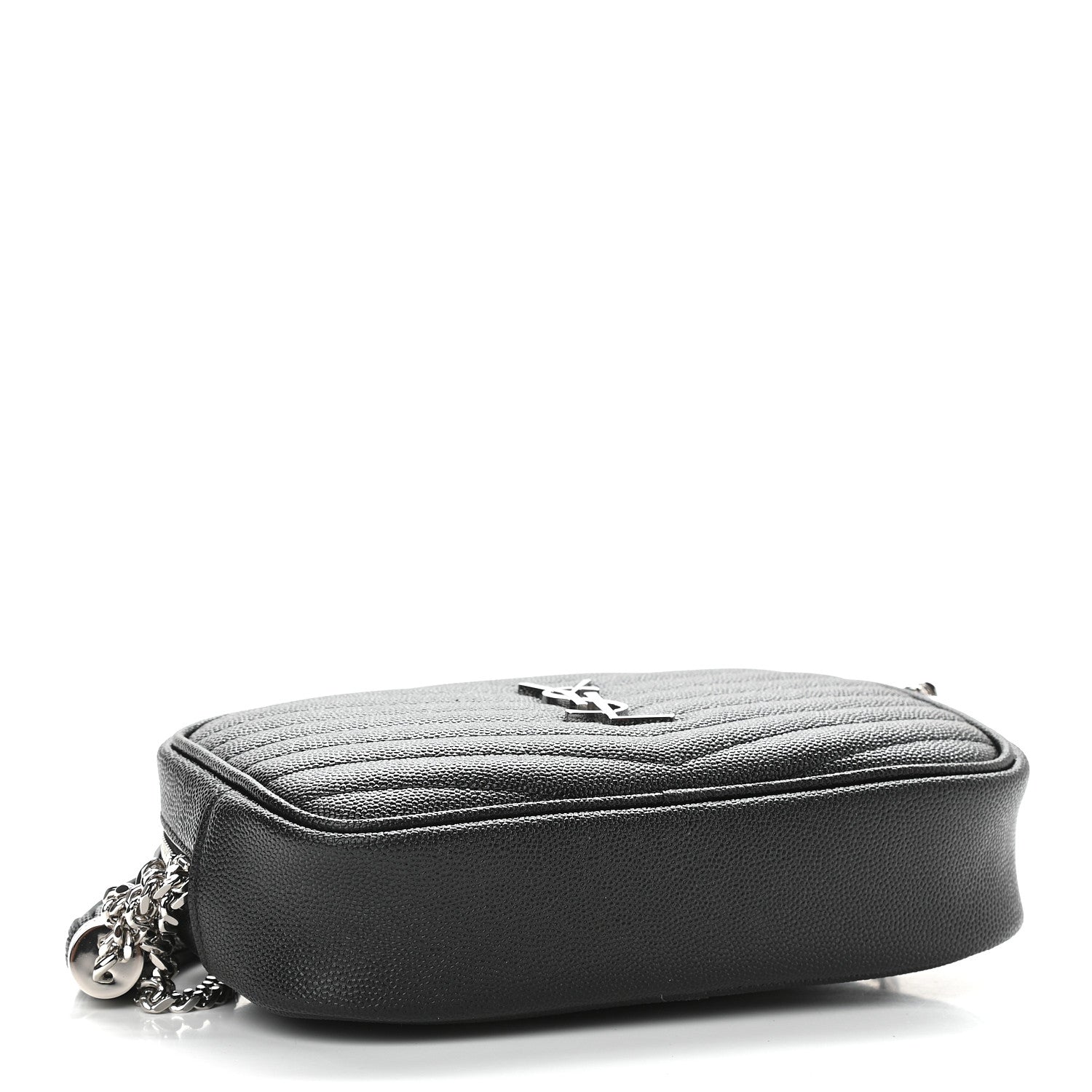 Saint Laurent Grain De Poudre Matelasse Monogram Mini Lou Camera Bag Black 4 of 9