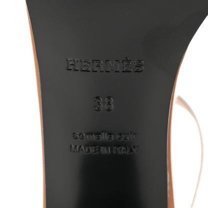 Hermes Box Calfskin Metallic Calfskin Manege Sandals 38 Muticolor Naturel 8 of 9