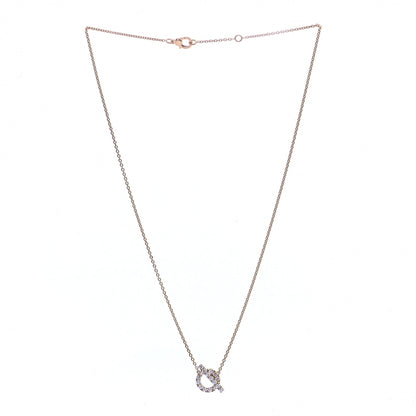 Hermes 18K Rose Gold Diamond Finesse Pendant Necklace 3 of 6