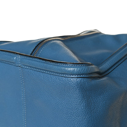 Alexander McQueen Pebbled Calfskin Large Skull Padlock Zip Around Tote Light Blue 15 of 17