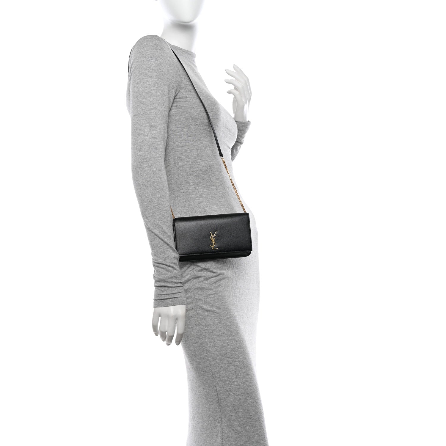 Saint Laurent Smooth Calfskin Monogram Phone Holder Crossbody Black 2 of 11