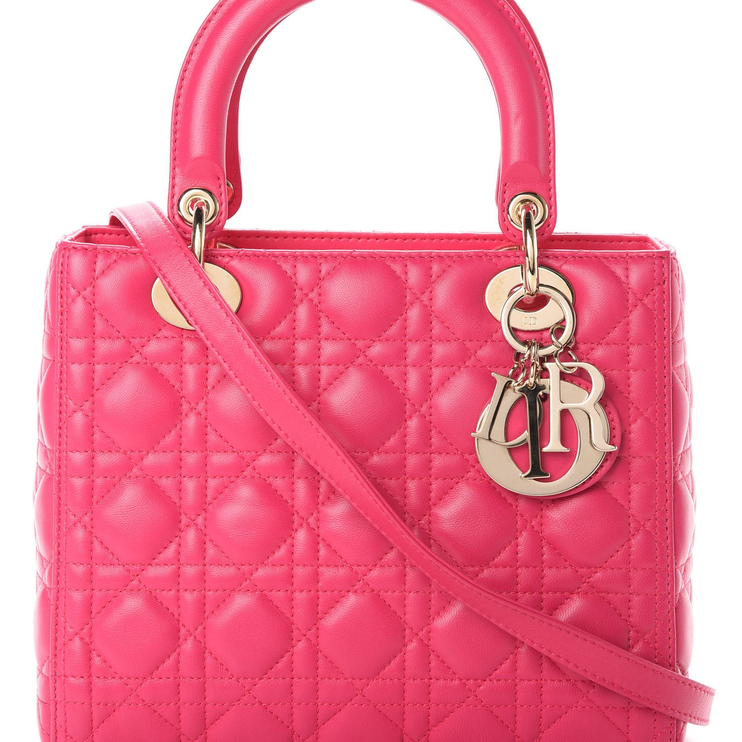 Lambskin Cannage Medium Lady Dior Pink