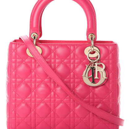 Christian Dior Lambskin Cannage Medium Lady Dior Pink 9 of 16