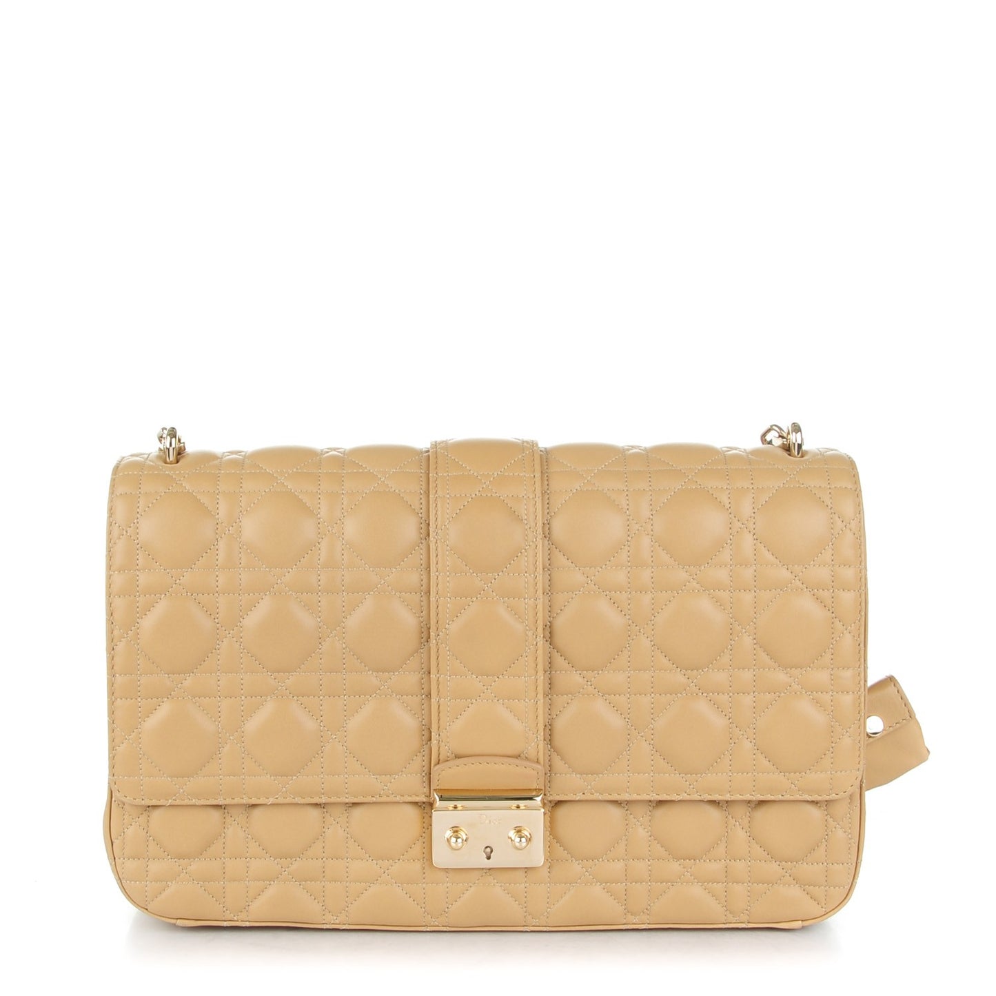 Lambskin Cannage Large Miss Dior Flap Beige