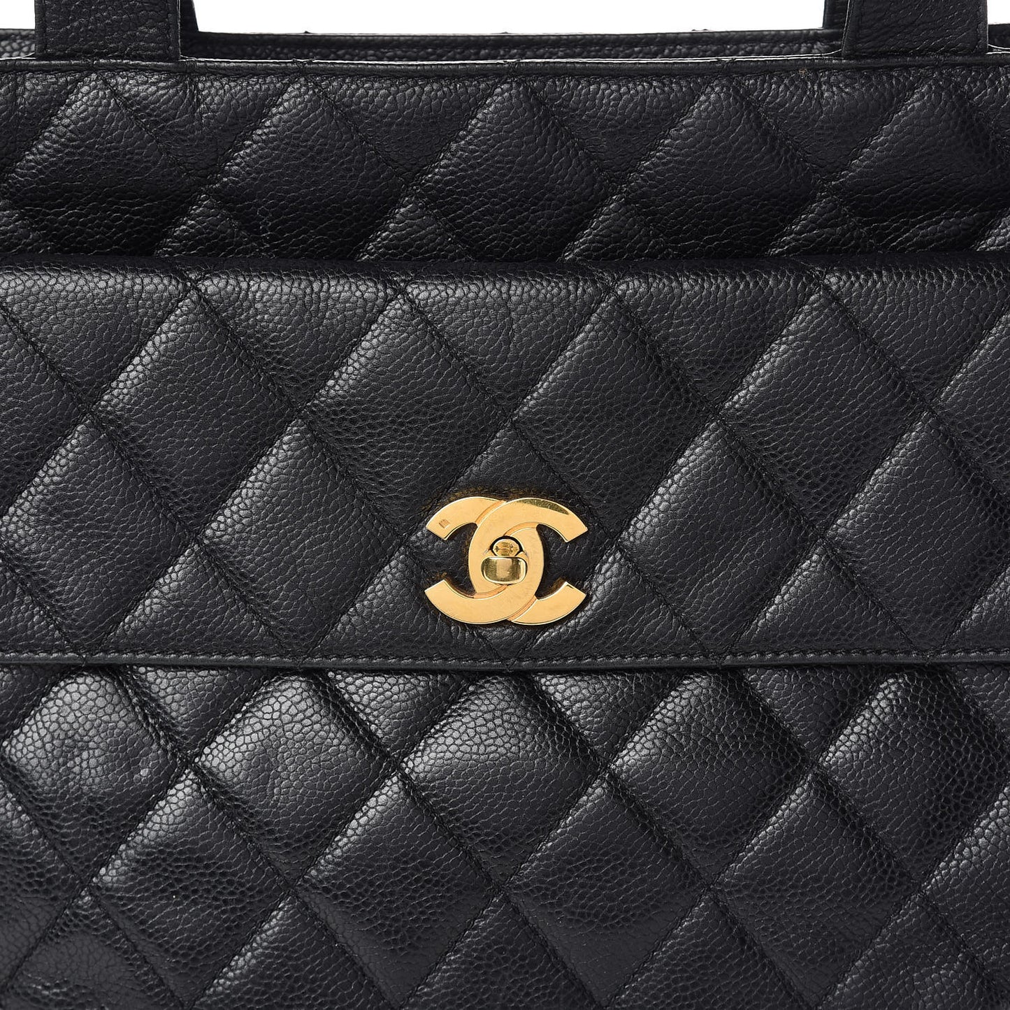 Caviar Quilted Flap Shoulder Bag Black