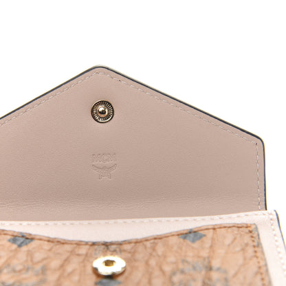 MCM Visetos Mini Love Letter Flap Wallet Cognac White Red 6 of 10