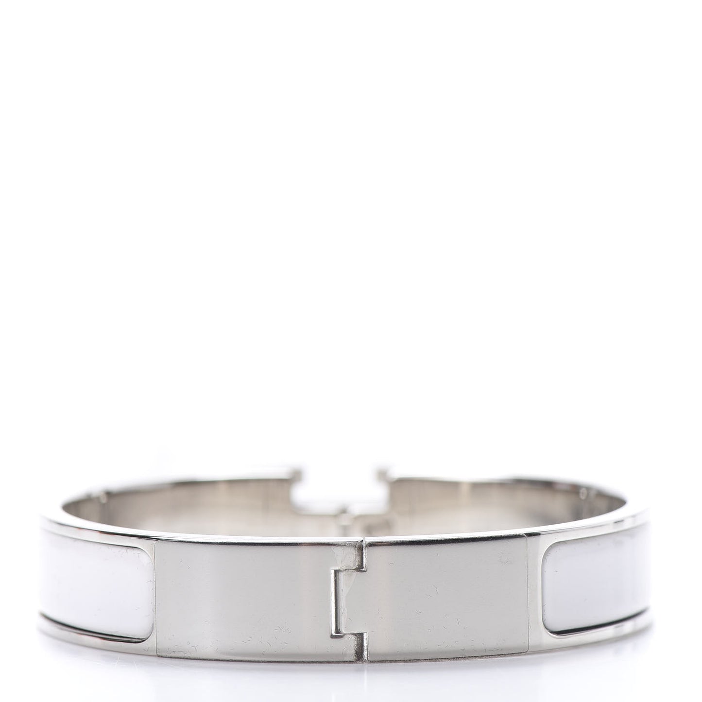 Enamel Narrow Clic Clac H Bracelet PM White