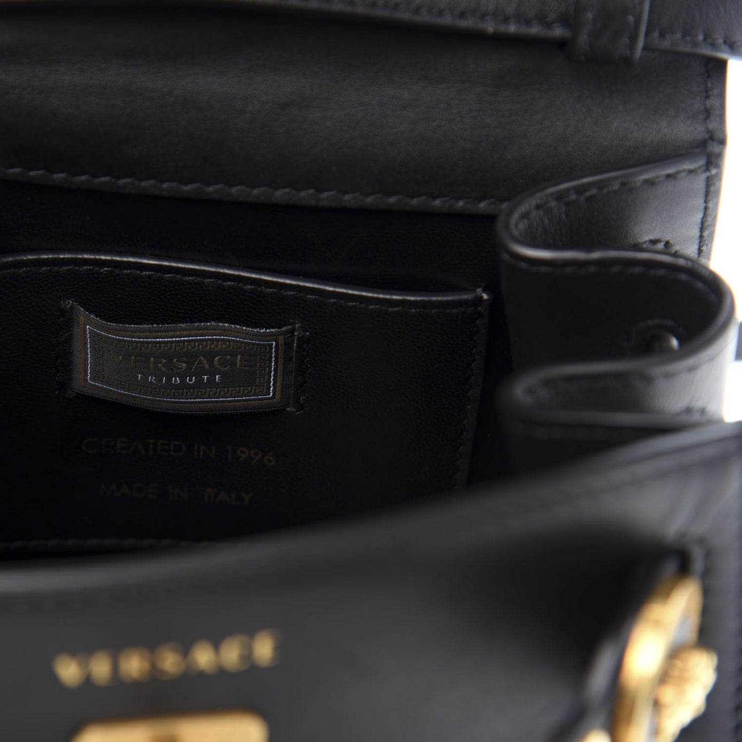 Calfskin Small Icon Handbag Black