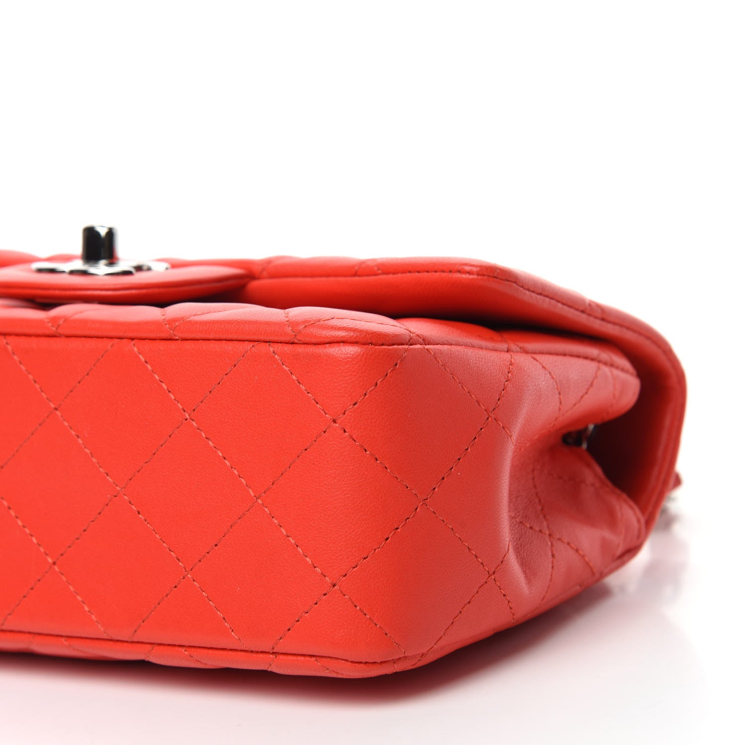 Chanel Lambskin Quilted Mini Rectangular Flap Red 7 of 10