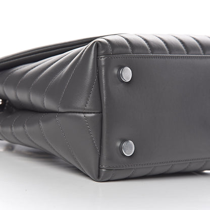 Saint Laurent Calfskin Y Quilted Monogram Medium Loulou Satchel Kaki Fonce 8 of 10