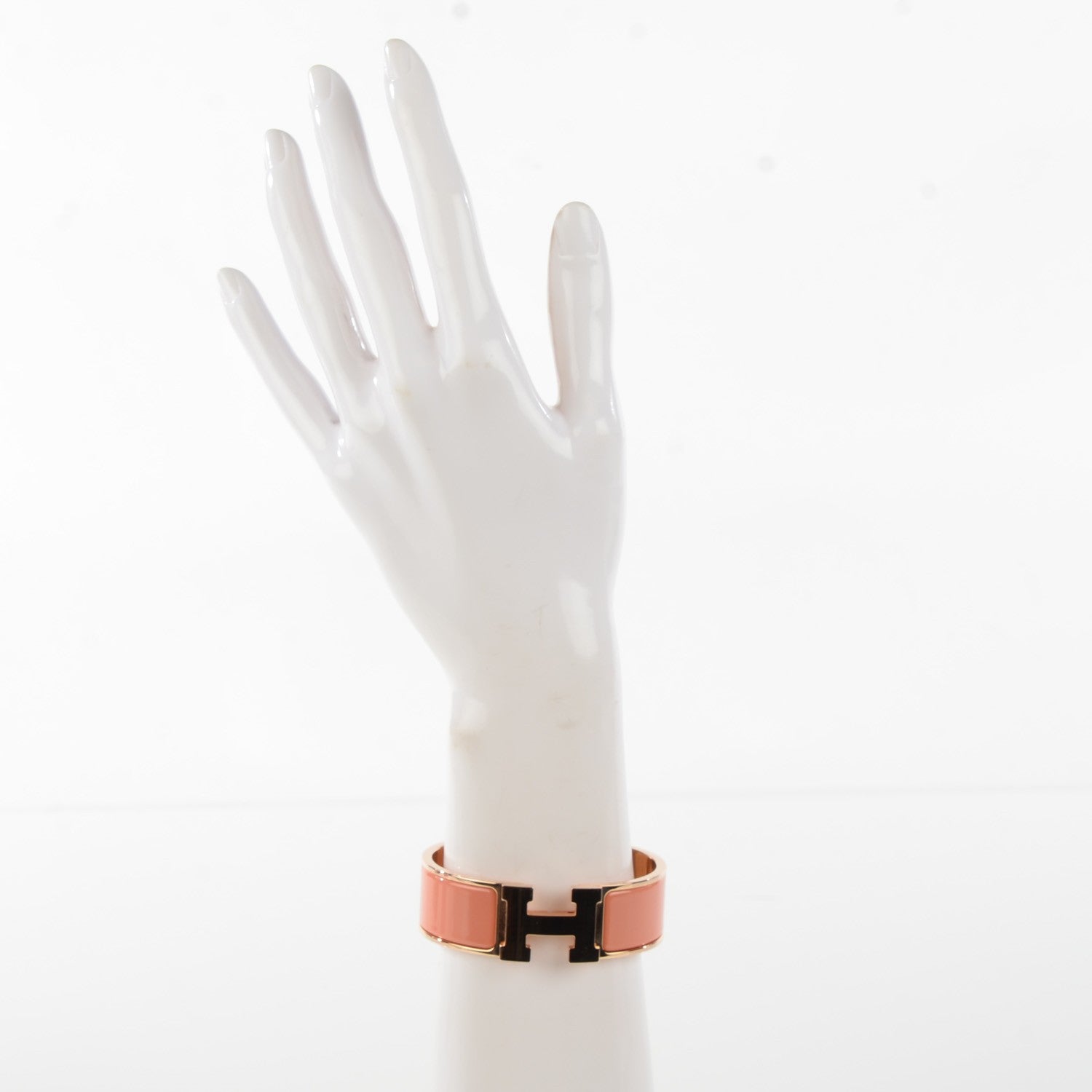 Hermes Enamel Wide Clic Clac H Bracelet GM Rose Saumon 2 of 5