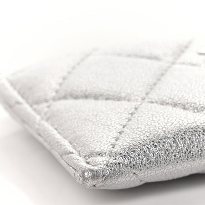 Chanel Metallic Lambskin Quilted Card Holder Silver 9 of 10