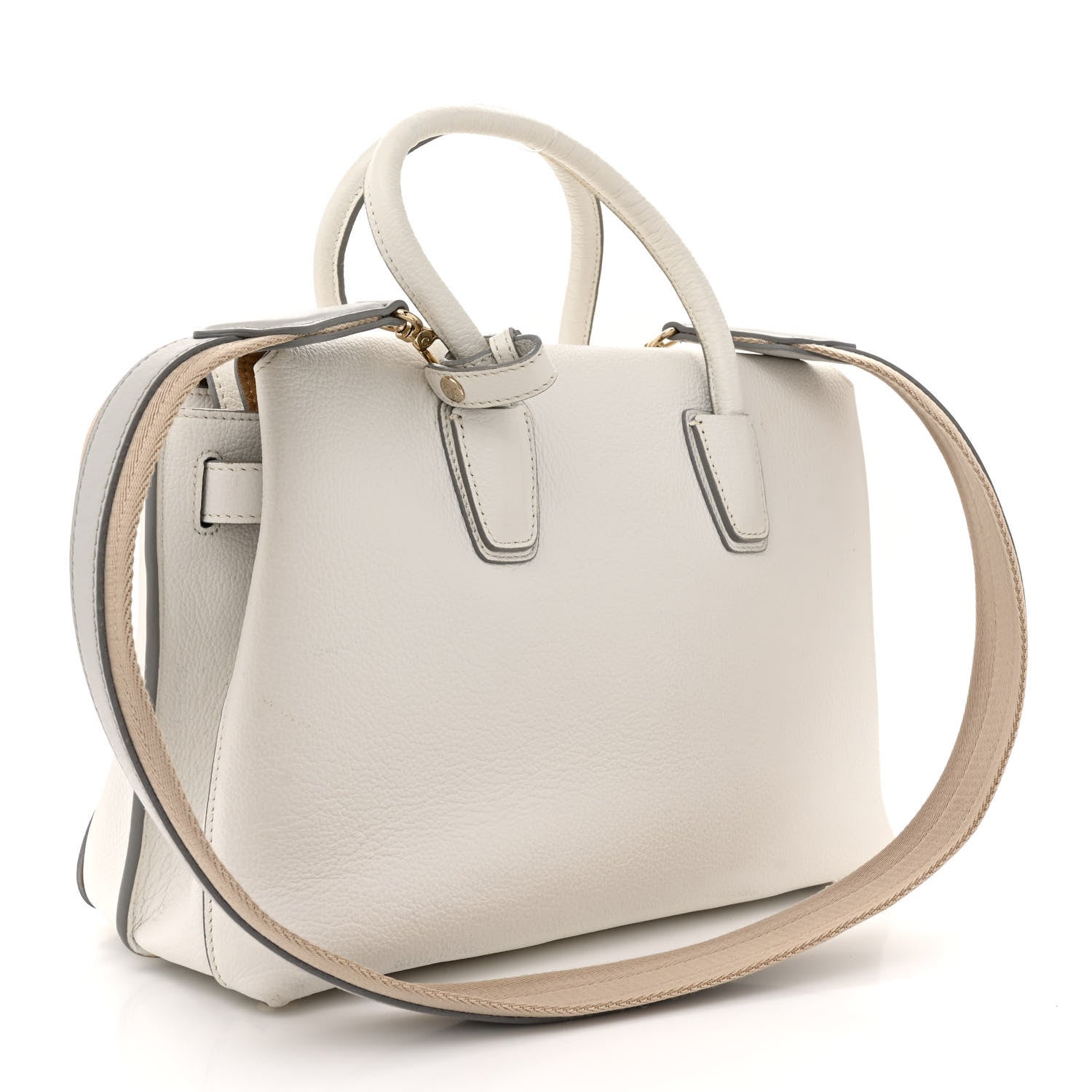MCM Grained Calfskin Medium Milla Tote White 3 of 26
