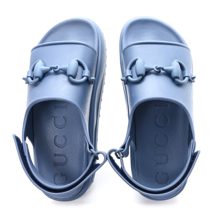 Gucci Soft Rubber Horsebit Touch Mens Strapped Sandals 9 Washed Indigo 2 of 10
