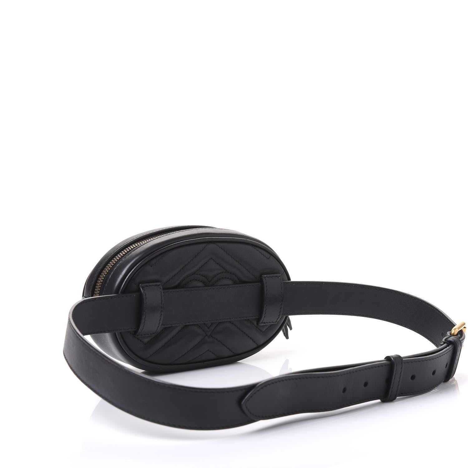 Gucci Calfskin Matelasse GG Marmont Belt Bag 95 38 Black 2 of 10