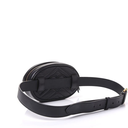 Gucci Calfskin Matelasse GG Marmont Belt Bag 95 38 Black 2 of 10