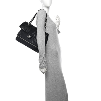 Chanel Calfskin Stitched Large Expandable Flap Bag Black 2 of 11