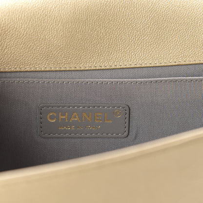 Chanel Metallic Lambskin Medium Golden CC Boy Flap Dark Gold 8 of 10
