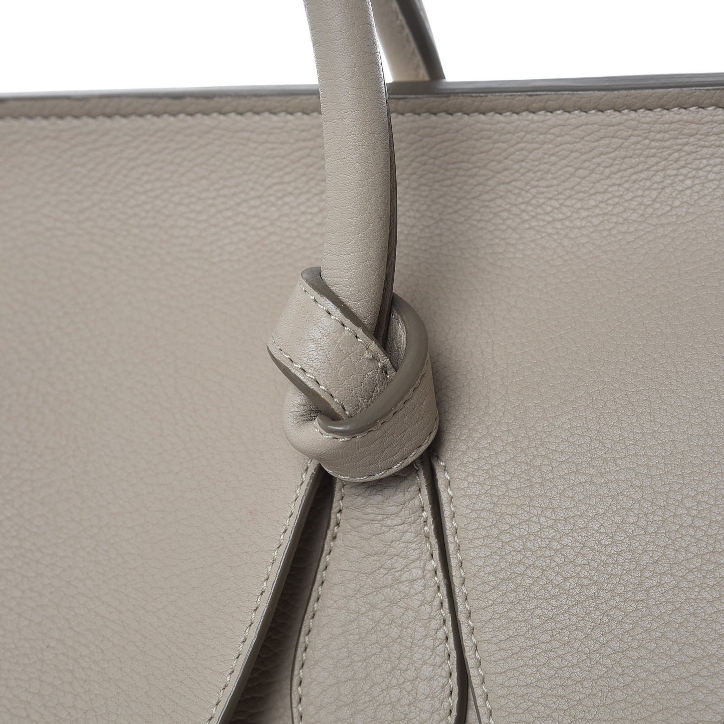 Crisped Calfskin Small Tie Knot Tote Light Taupe