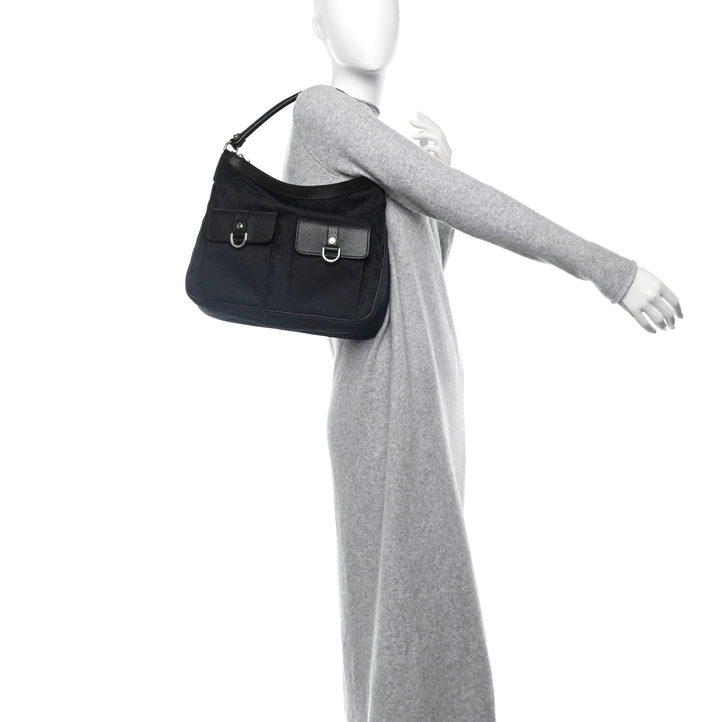 Monogram Pocket Hobo Black