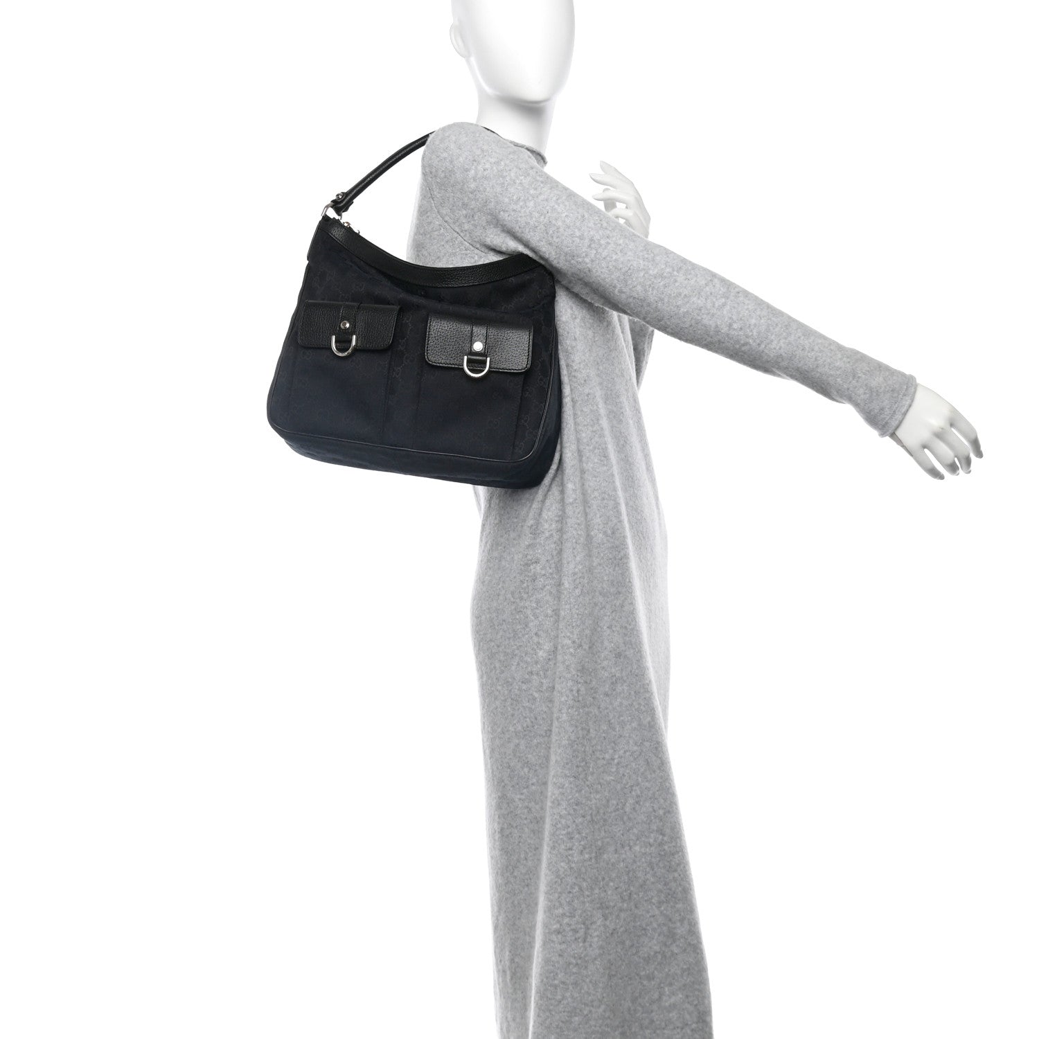 Gucci Monogram Pocket Hobo Black 2 of 11