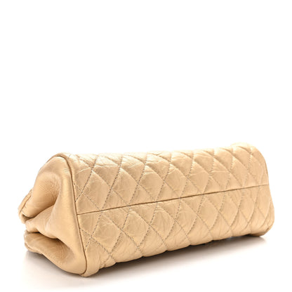 Chanel Metallic Aged Calfskin Quilted Medium Just Mademoiselle Gold 4 of 11