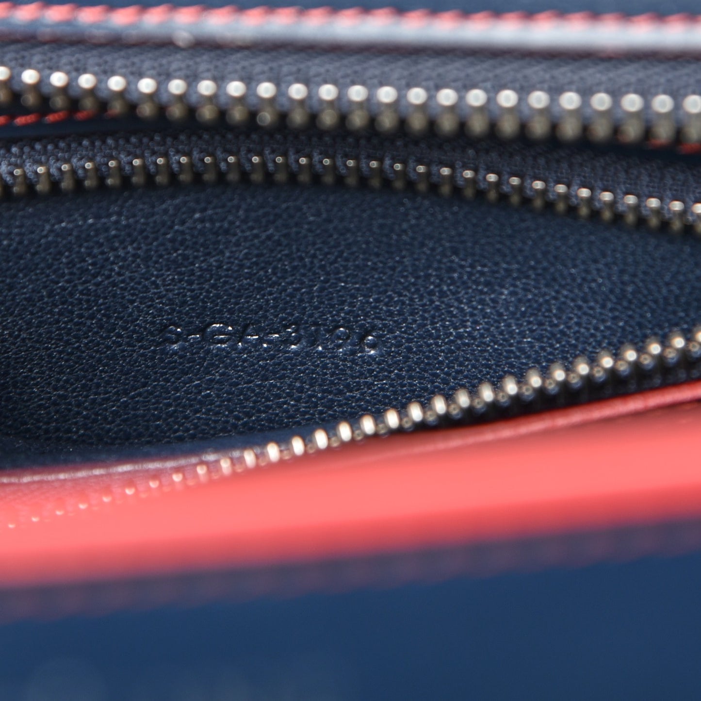 Satin Debossed Calfskin Micro Luggage Navy Blue