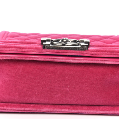 Chanel Velvet Quilted Small Boy Flap Pink 10 of 15