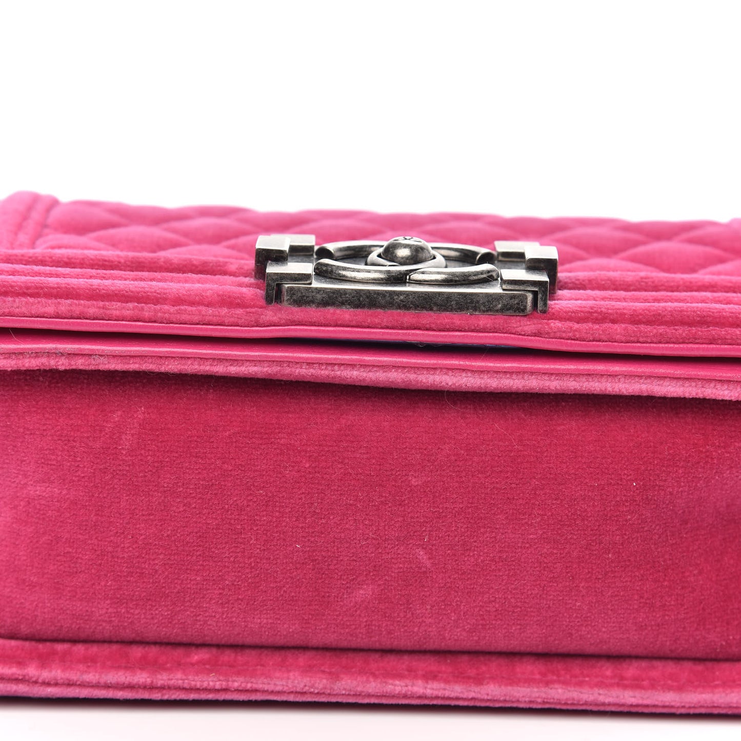 Velvet Quilted Small Boy Flap Pink
