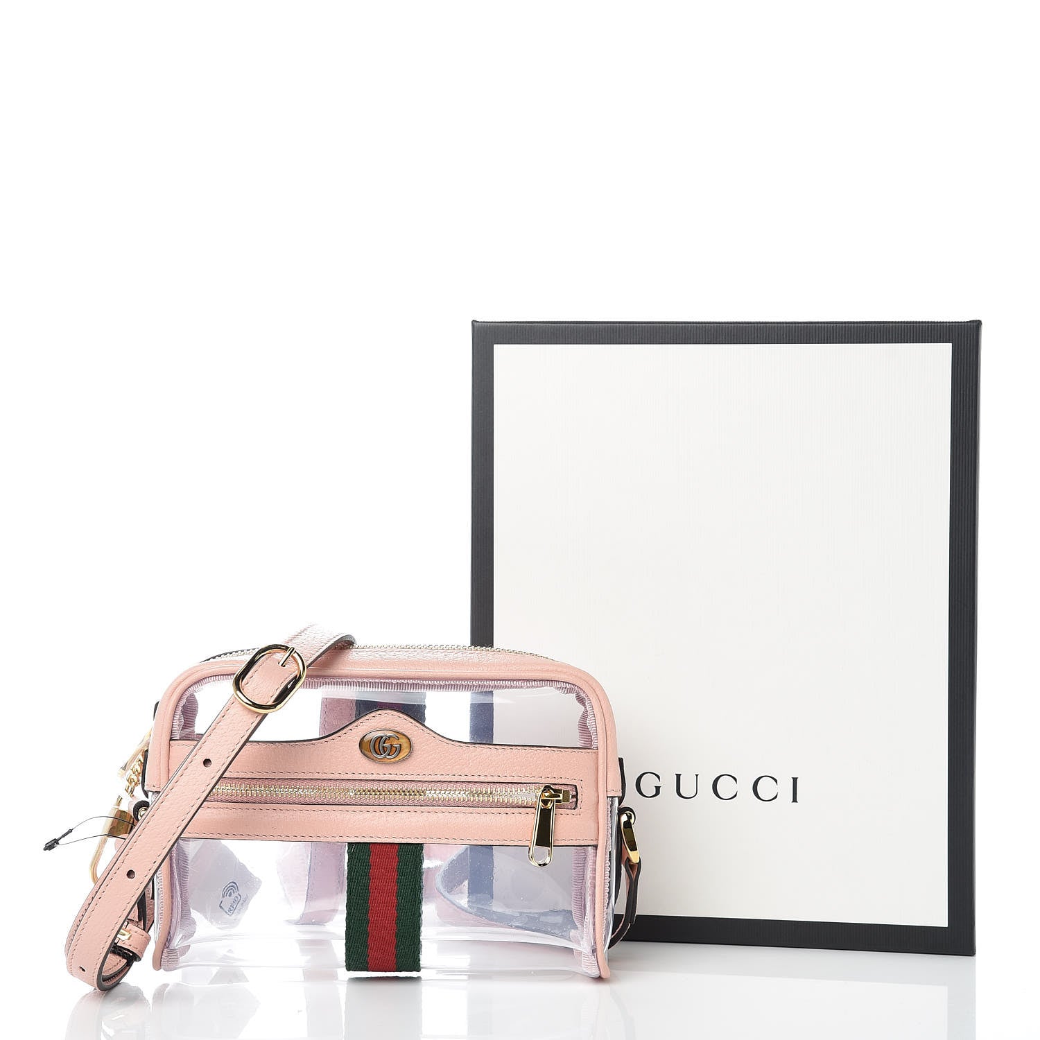 Gucci Vinyl Web Mini Ophidia Transparent Shoulder Bag Perfect Pink 10 of 10