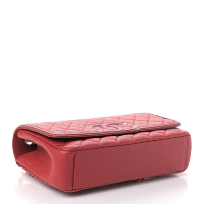 Chanel Caviar Quilted Medium CC Filigree Flap Red 3 of 4