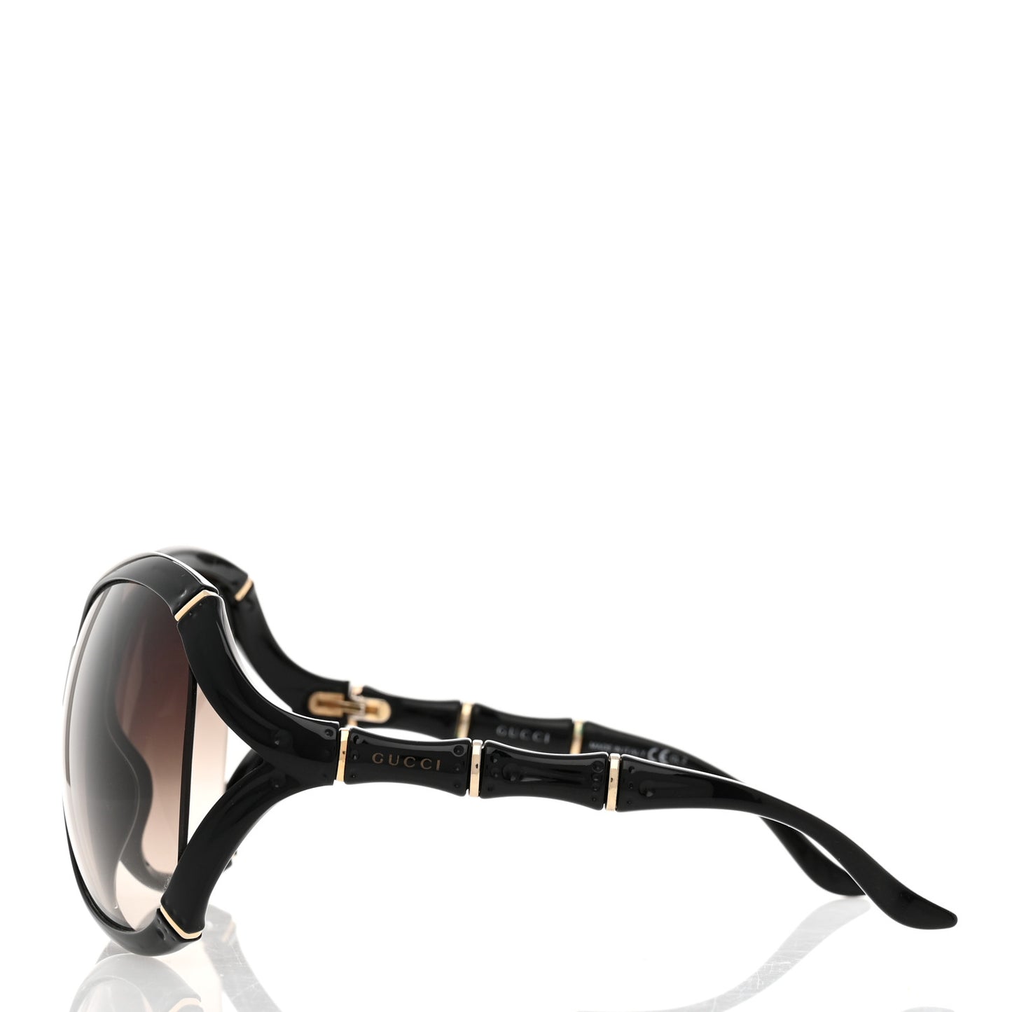 Oversized Oval Bamboo Sunglasses 3509/S Black