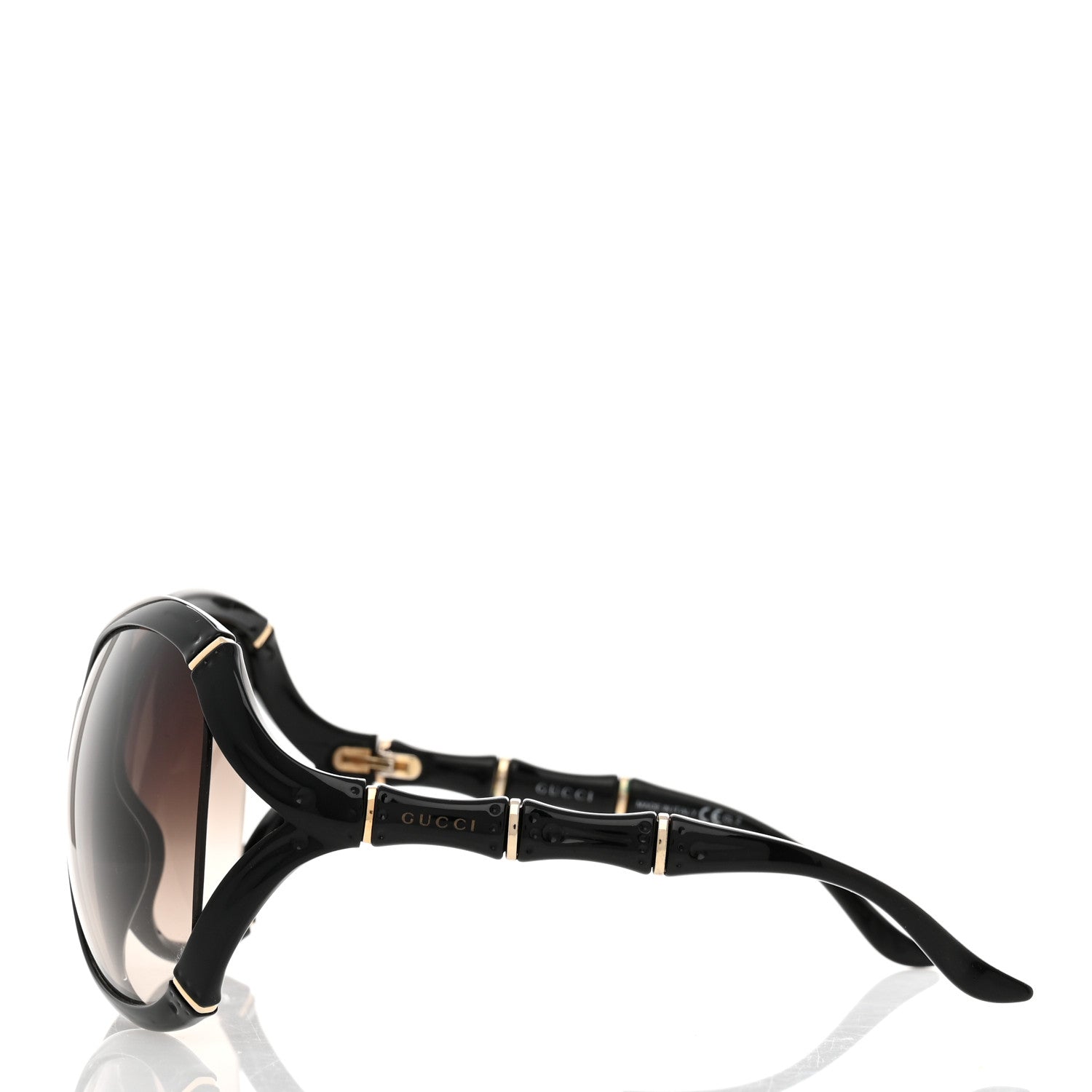 Gucci Oversized Oval Bamboo Sunglasses 3509/S Black 3 of 8