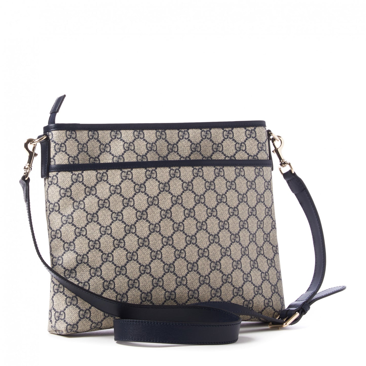 GG Plus Monogram Medium Flat Messenger Bag Navy