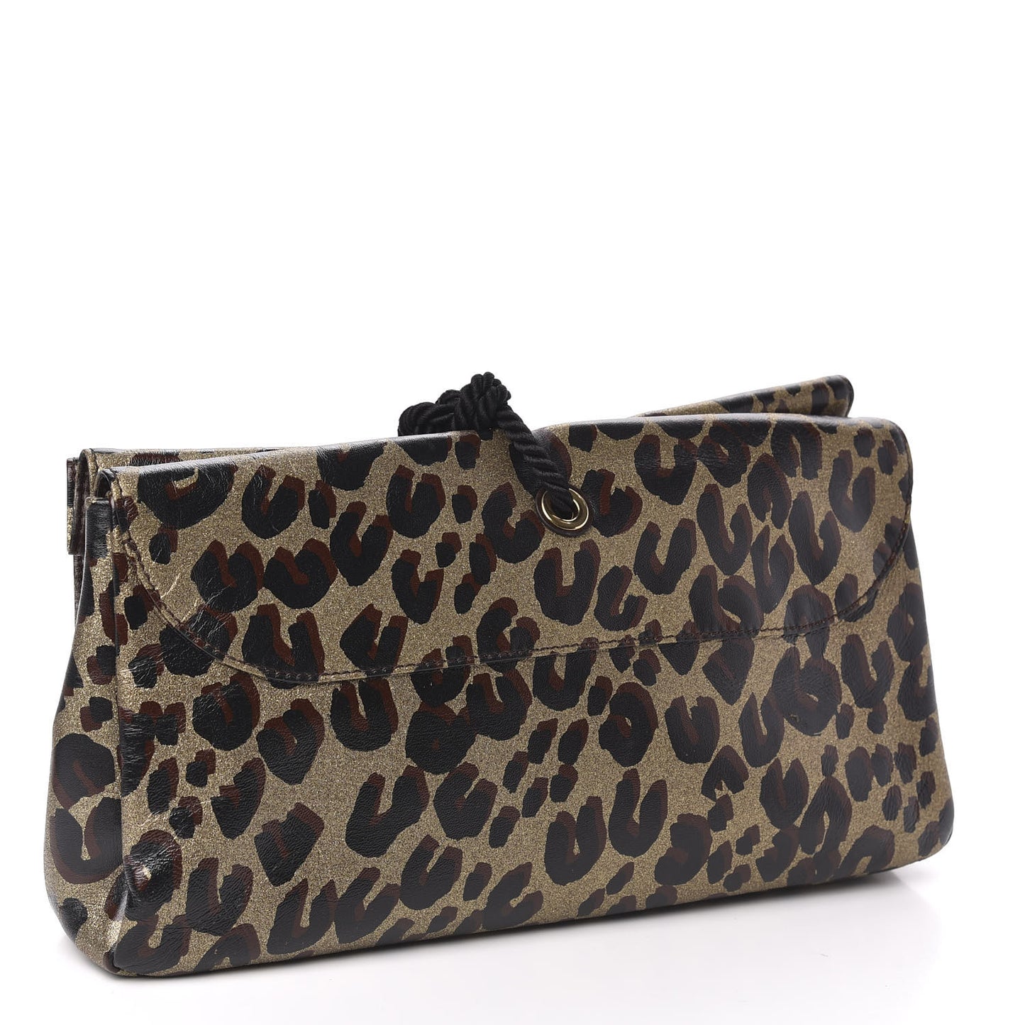 Leopard Nocturne African Queen Clutch Dore Gold