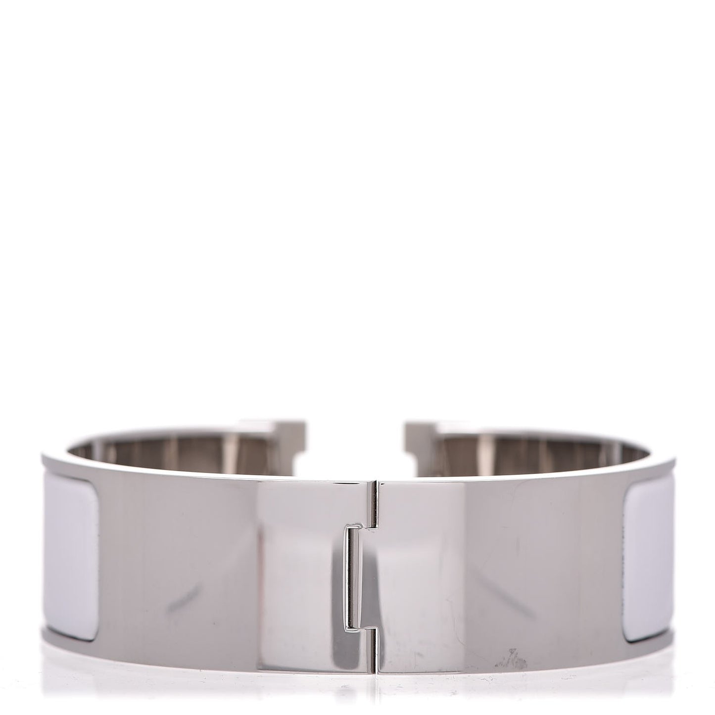 Enamel Wide Clic Clac H Bracelet GM White